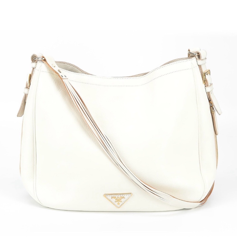 White Leather hobo Bag